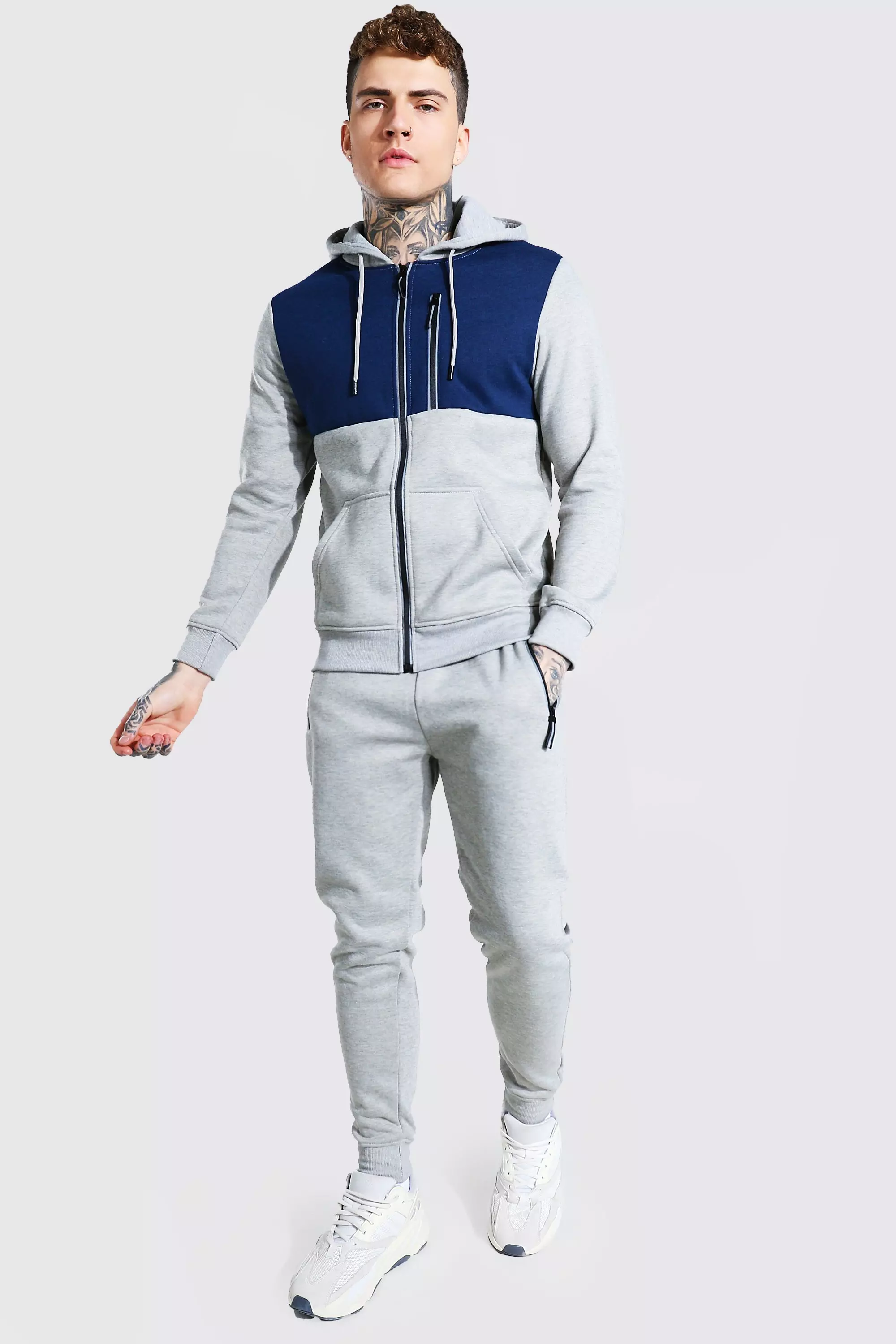 Grey cheap reflective tracksuit